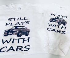 Father And Baby Set T-shirt And Bodysuit Set Dad And Son Plays With Cars Set 2