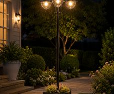Solar Lamp Post Street Light with Planter Automatic