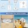 Portable Foldable Standing Fan - 8.6" 8000mAh Rechargeable Oscillating | 4-speed 22dB Silent Fan with Remote. USB Telescopic 3.5" Collapsible Design for Bedroom, Travel, Cruise & Camping. Image 6