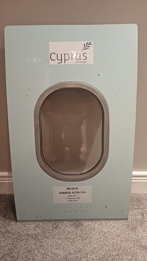 Authentic Airbus A319 Aircraft Window Panel LED lights Cyprus Airways | Reg 5B-DCX