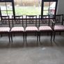 Solid mahogany oval extendable dining table, 6 chairs Image 6