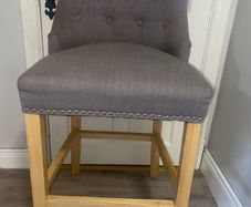 2 x EZ Living Studded Grey Counter Stools