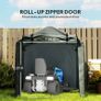 2.2 x 1.6 m Garden Storage Tent, Waterproof Anti-UV Bike Tent with Roll-up Zipper Door, Galvanised Outdoor Storage Shelter Carport for Bike, Motorbike, Garden Tools, Dark Grey Image 5