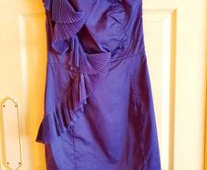 Blue one shoulder dress, size 10
