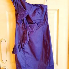 Blue one shoulder dress, size 10