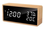 Flysocks Wooden LED Bedside Digital Alarm Clock