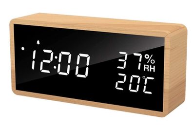Flysocks Wooden LED Bedside Digital Alarm Clock