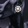 Art Deco Style Pearl Crystal Earrings Image 3