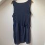 BNWT Navy Asymmetrical Layered Linen Dress Sleeveless Gathered Hem Image 6