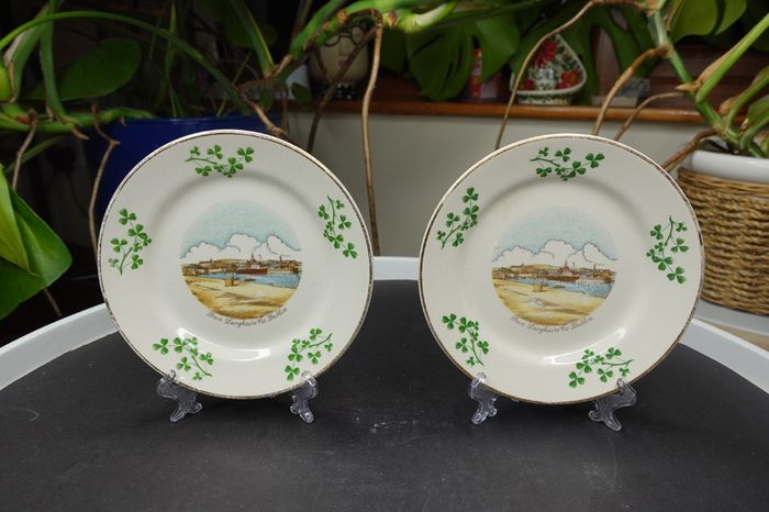 Vintage Souvenir Plate Arklow Pottery Republic of Ireland, Dun Laoghaire (Set)