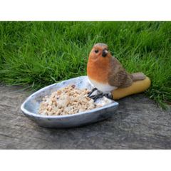 Bird Feeder Robin on Spade D7536