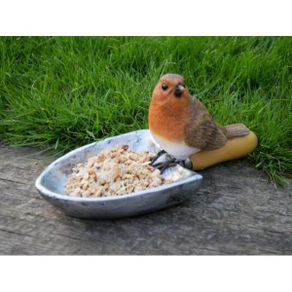 Bird Feeder Robin on Spade D7536