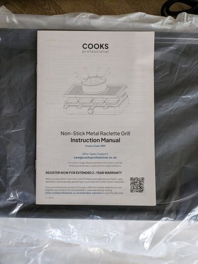 Cooks Professional Non-Stick Metal Racelette Grill