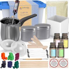 Candle Making Kit SOYA Wax Melt Starter Kit Candle Making Kits for Adults & Candle Making Kits for Children - with Candle Wicks, Candle Holder and Wax Melter for Candle Making