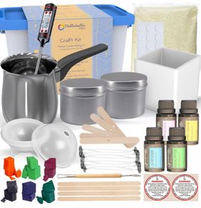 Candle Making Kit SOYA Wax Melt Starter Kit Candle Making Kits for Adults & Candle Making Kits for Children - with Candle Wicks, Candle Holder and Wax Melter for Candle Making