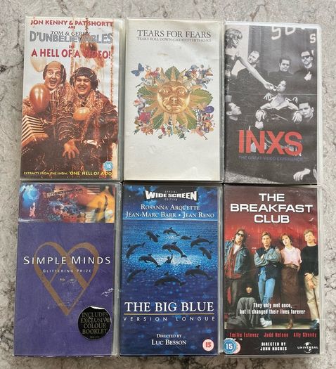 DVD and VHS items for sale.