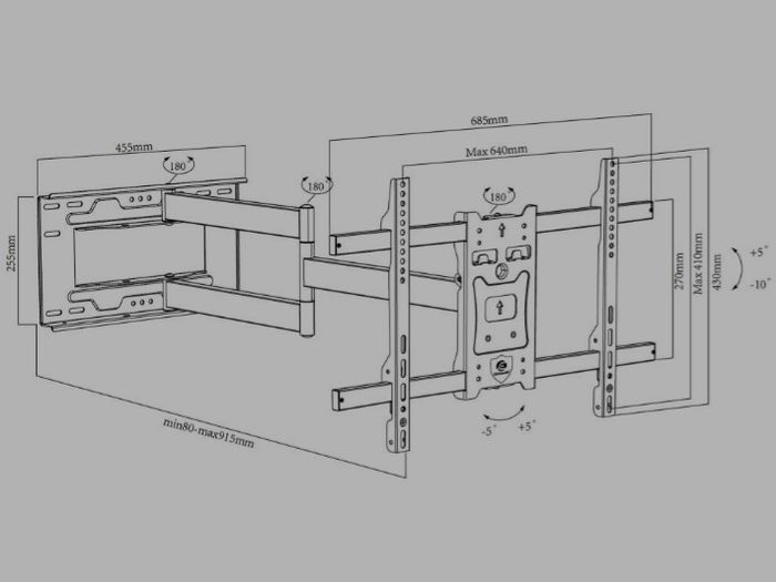 Tv Wall Mount Bracket Tilt Swivel Long Arm 32-70"