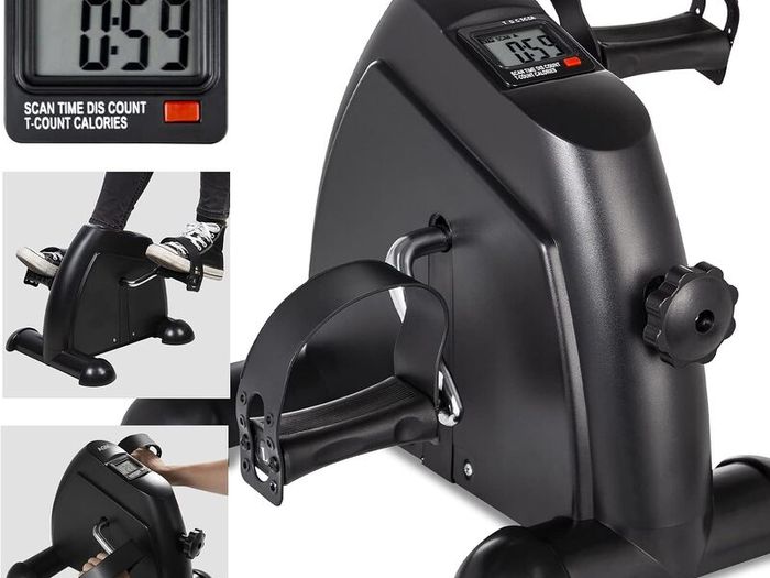 Mini Exercise Bike Pedal Sit Down Under Desk Bike, Pedal Exerciser Non-Slip Mat