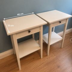 Pair of White Bedside Tables with Drawers