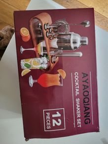 Stainless Steel Cocktail Mixing Set with Stand 12 Pieces Bar Tool Kit NEW