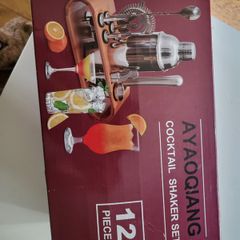 Stainless Steel Cocktail Mixing Set with Stand 12 Pieces Bar Tool Kit NEW