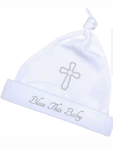 Baby Prem gorgeous little white knotted hat Christening