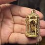 Vintage gilded bird cage with a bird pendant. Image 3
