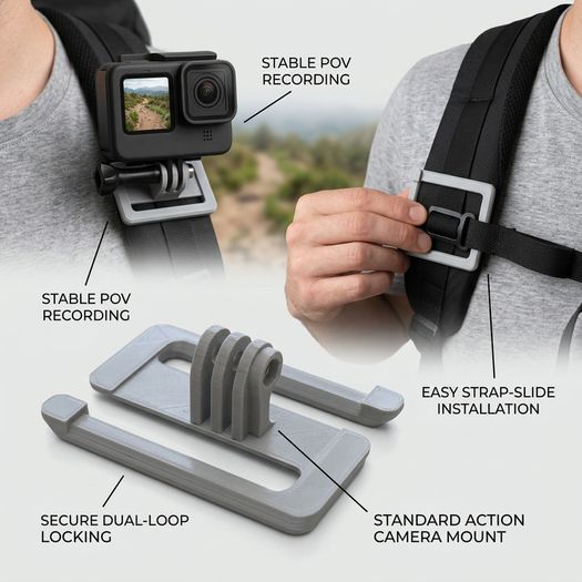 Action camera GoPro backpack strap mount