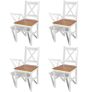 Dining Chairs 4 pcs White Pinewood Image 2