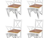 Dining Chairs 4 pcs White Pinewood
