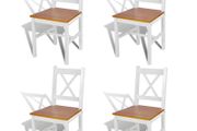 Dining Chairs 4 pcs White Pinewood