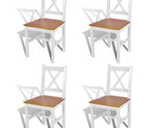 Dining Chairs 4 pcs White Pinewood