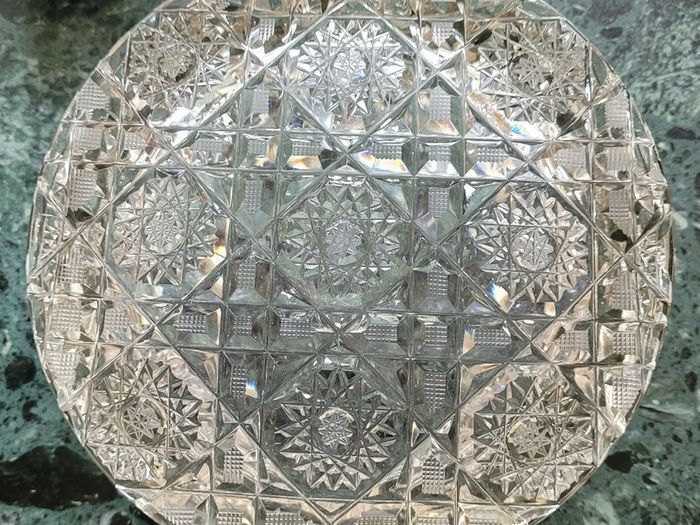 Vintage hobstar cut crystal ashtray