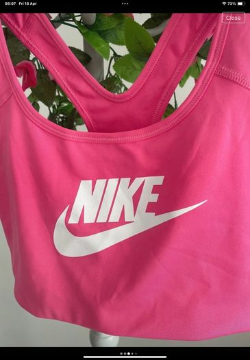 nike top swoosh bra top large