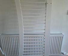 wooden double headboard