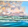 Seascape Oil on Canvas Painting 32/26in Image 5