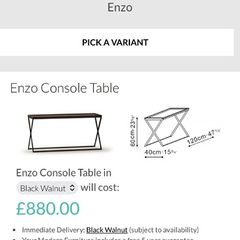 Walnut Console Table