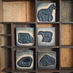 French Farm Animals Printer Blocks (Ink pad included)