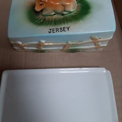 New Jersey cow collectable vintage butter dish