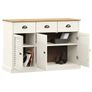Sideboard with Drawers VIGO 113x40x75 cm White Solid Wood Pine Image 2
