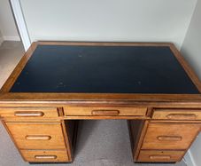 Mid-Century Hardwood Executive Desk