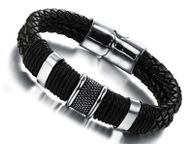 main image for ad Trendy Real Leather Braided Bracelet 20cm Black Men Jewellery Designer Surfer Surf