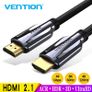 VENTION 3M Premium HDMI 2.1 UHD/3D 8K (7680x4320@60Hz) 48Gbps Luxury Model (Zinc Alloy/Cotton Braided/Gold Plated) Cable (Brand New/Warranty) Image 5