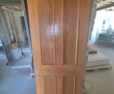 Pair of Solid Oak Four Panel Internal Doors 198 x 76 cm