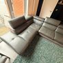 Miro Grey Leather L shape Sofa Image 4