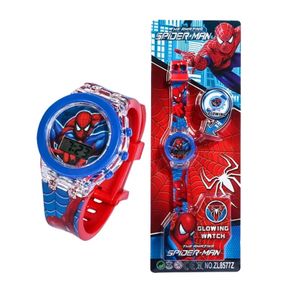 Spiderman Flash Light Spider Man Kids Watches For Boys Cartoon shark Children Watch Girls Student Clock Gifts