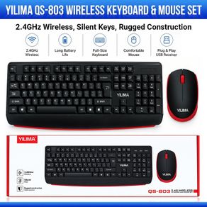 Yilima QS-803 Dual Mode Keyboard And Mouse Combo, Bluetooth Wireless Silent Keys