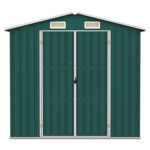 Garden Shed Green 205x129x183 cm Galvanised Steel