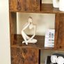 _Bookcase, symmetrical design, open compartments, storage cabinet, for office, living room, bedroom, 60 x 24 x 127 cm, vintage brown Image 4