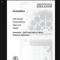 Leaving Cert Economics Institute Notes